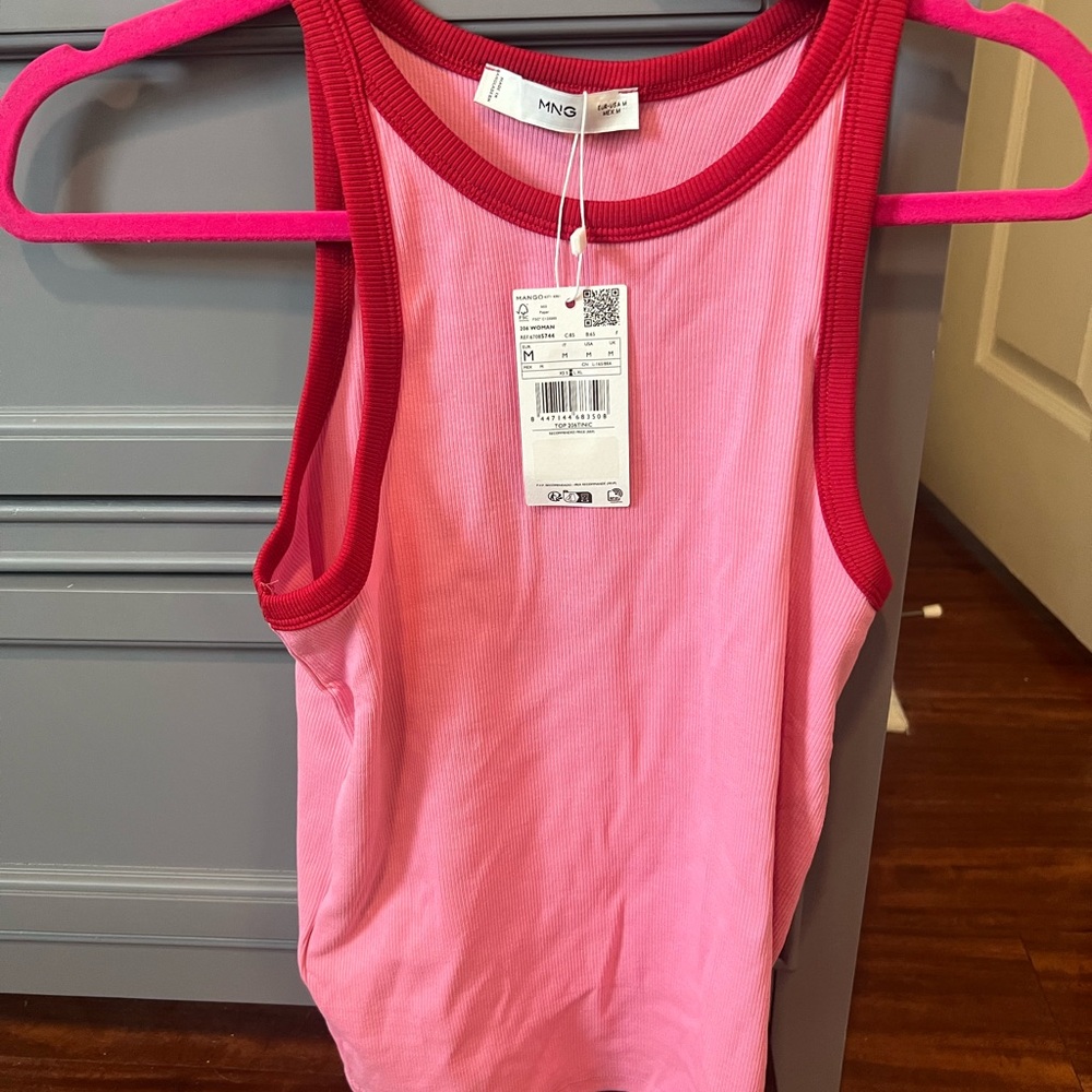 Mango Pink Ribbed Top